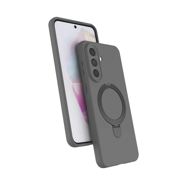ZenithWorks Galaxy A57 Kılıf M-safe Şarj Özellikli Standlı ZNTH Samara Kapak - Titanyum-Gri ürün görseli 1