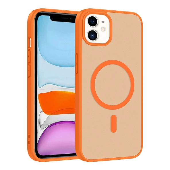 ZenithWorks iPhone 11 Kılıf M-safe Şarj Özellikli ZNTH Babet Kapak - Turuncu ürün görseli 1