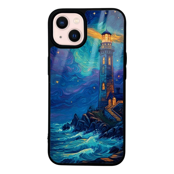 ZenithWorks iPhone 14 Kılıf Kamera Korumalı Desenli ZNTH Lusi Kapak - Deniz Feneri ürün görseli 1