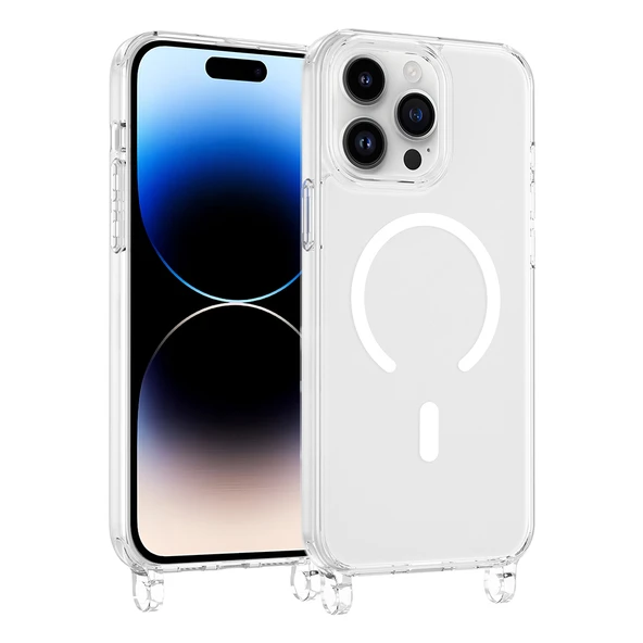 ZenithWorks iPhone 14 Pro Max Kılıf M-safe Şarj Özellikli ZNTH X-Rop Kapak - Şeffaf ürün görseli 1