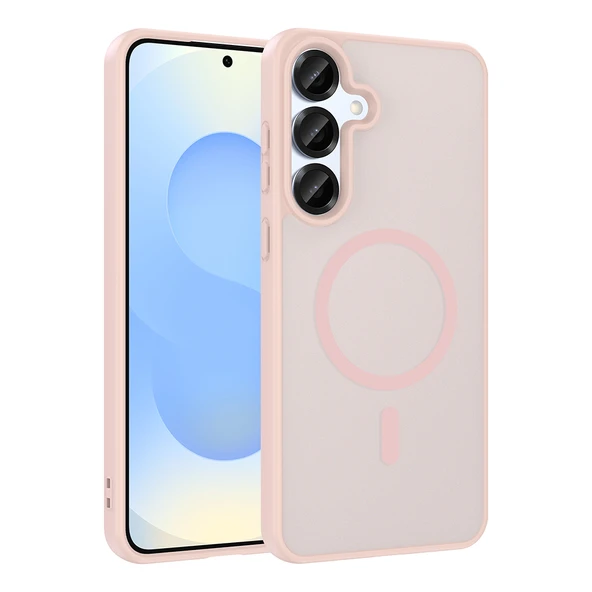 ZenithWorks Galaxy S24 Kılıf M-safe Şarj Özellikli ZNTH Babet Kapak - Pembe ürün görseli 1