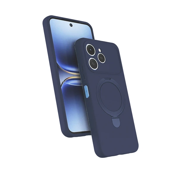 ZenithWorks Tecno Spark 40 Kılıf M-safe Şarj Özellikli Standlı Zore Samara Kapak - Lacivert ürün görseli 1