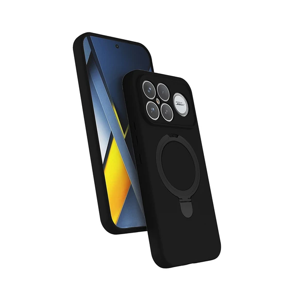 ZenithWorks Poco F8 Ultra Kılıf M-safe Şarj Özellikli Standlı ZNTH Samara Kapak - Siyah ürün görseli 1