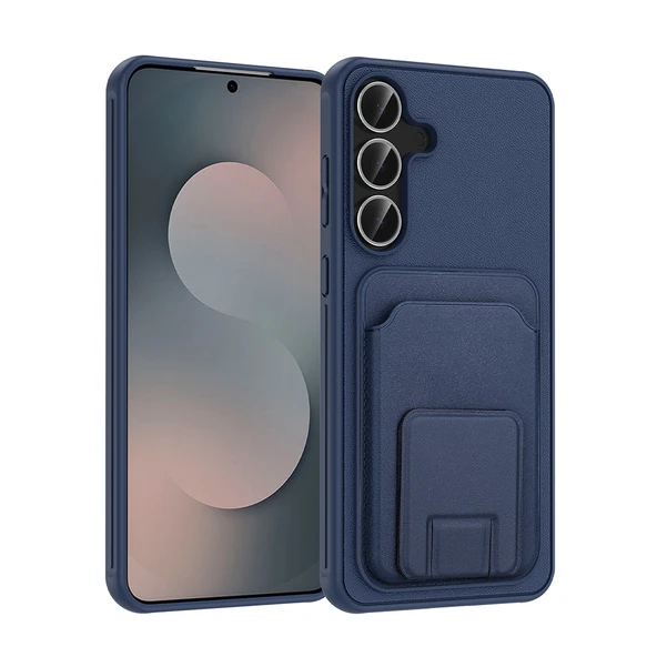 ZenithWorks Galaxy S25 FE Kılıf Kartlıklı TPU ZNTH Bikart Kapak - Lacivert ürün görseli 1