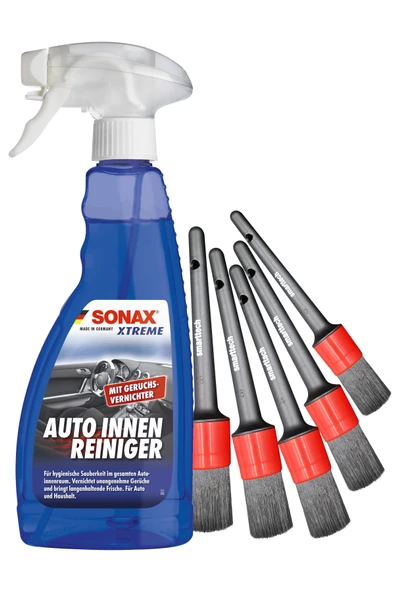 Sonax Xtereme Araç İçi Temizleyici ve Pro Araç Detay Fırça Seti ürün görseli 1