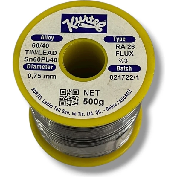 Kurtel 500 Gr 0,75 mm Lehim Teli Orijinal Elektronik Lehimleme Teli Yüksek Kalite ürün görseli 1