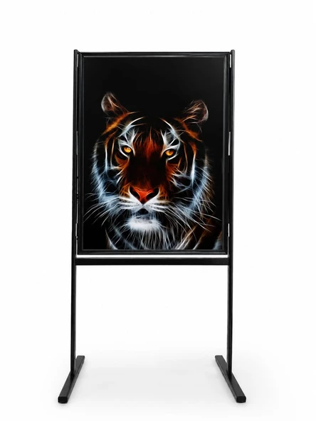 B1 70X100 cm Siyah Yüksek Alüminyum Çift Iki Taraflı Mobil Kaldırım Reklam Poster Pano ürün görseli 1