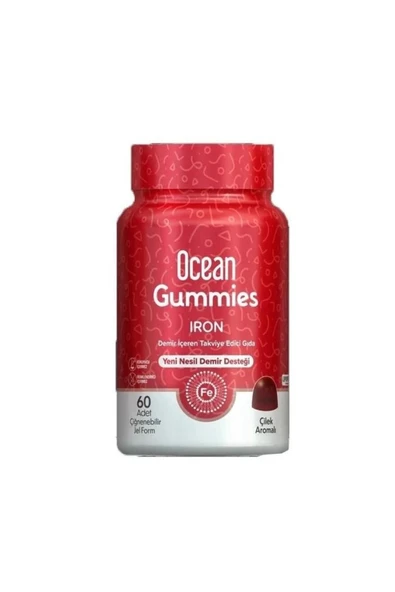 OCEAN GUMMIES IRON CİLEK 60 ADET ürün görseli 1