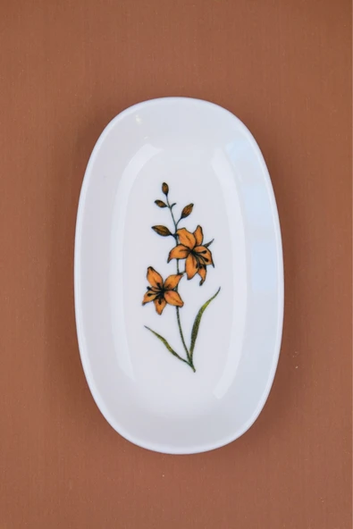 Tabak Evi Porselen Azelya Oval Kayık Tabak 15x8,5x2cm Tekli ürün görseli 1
