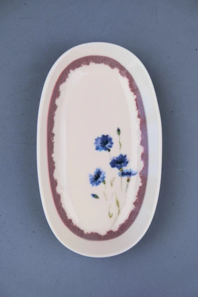 Tabak Evi Porselen Morden Oval Kayık Tabak 19x11x2,50cm Tekli ürün görseli 1