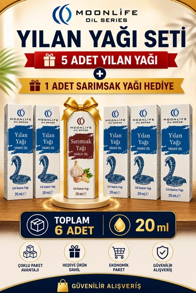 MOONLIFE Yılan Yağı 20 ml 5 Adet + Sarımsak Yağı Hediye ürün görseli 1