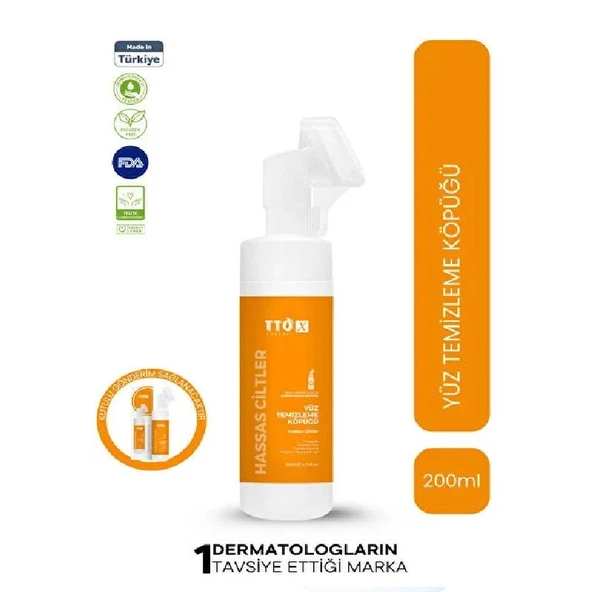 Tto X Hassas Ciltlere Özel Aplikatörlü Yüz Temizleme Köpüğü 200 ml ürün görseli 1