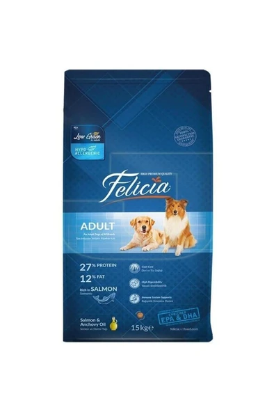 Felicia Felicia 15 Kg Yetişkin Somonlu M/large Az Tahıllı Breed Hypoallergenic Köpek Maması ürün görseli 1