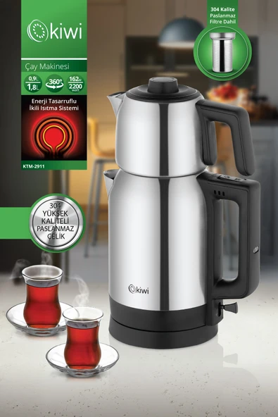 Kiwi Ktm-2911 Paslanmaz Çelik Çay Makinesi, Inox Çaycı ürün görseli 1