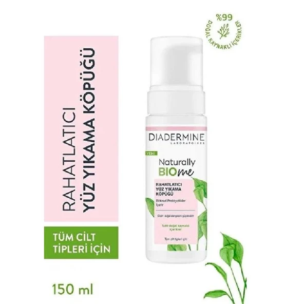 Diadermine Naturally Bio Me Rahatlatıcı Yüz Yıkama Köpüğü 150 ml ürün görseli 1