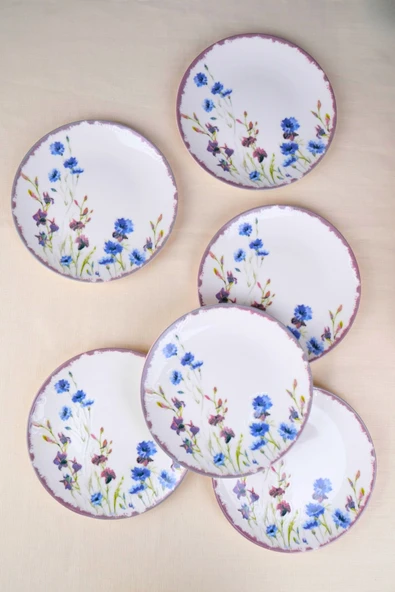 Tabak Evi Porselen Morden Pasta Tabağı Seti 19,50cm 6 Kişilik 6 Parça ürün görseli 1