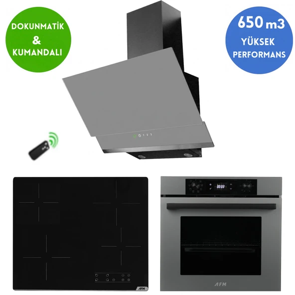 Alveus AFM Serisi S1 Dijital Elektrikli Vitro. Antrasit-Gri Ankastre Set ( V6-04 + FM3409 + FM7710) ürün görseli 1