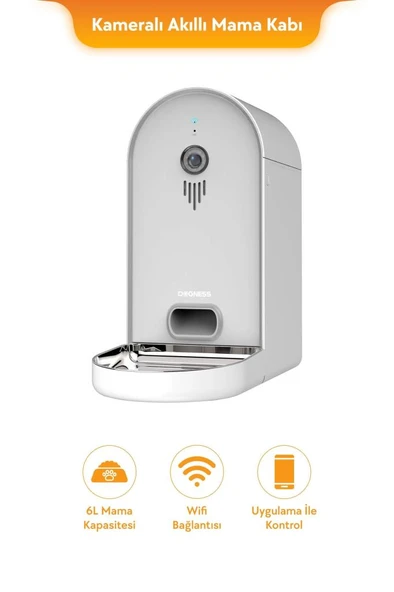 Dogness Kedi Köpek Akıllı Mama Kabı HD Kameralı Wi-Fi Bağlantılı 6 Litre ürün görseli 1
