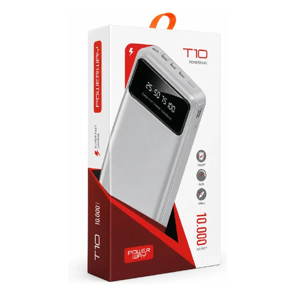 Powerway T10 Stand Özellikli 10000mAh Hızlı Şarj Powerbank ürün görseli 1