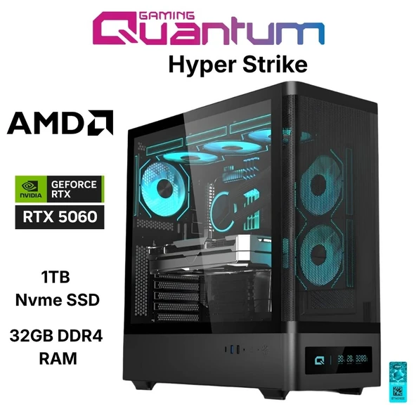 Quantum Gaming Hyper Strike Ryzen 7 5700X 32GB DDR4 1TB NVMe RTX5060 8GB Masaüstü Oyun Bilgisayarı ürün görseli 1