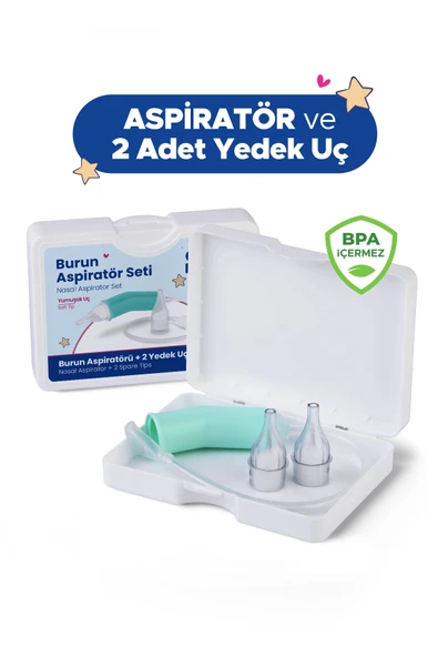 Bebek Burun Aspiratörü ve 2 Adet Yedek Uç - Burun Temizleme Aspiratör Seti ürün görseli 1