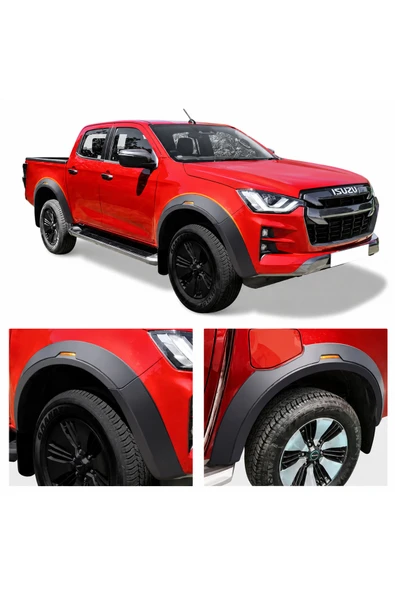 ROAL TUNİNGIsuzu D-Max İthal Çamurluk Dodik Seti Reflektörlü Kabartma Kaplama Koruma 2020+ ürün görseli 1