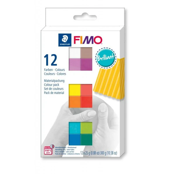 Fimo Modelleme Kili Canlı Renkler 12 li Set 12x25 gr - 8023C12-2 ürün görseli 1