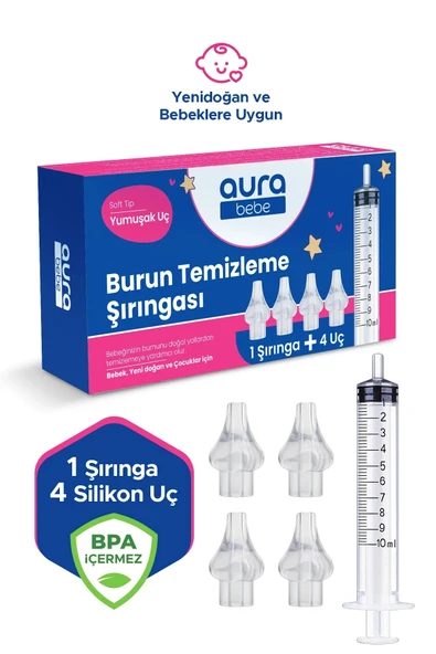 Bebek Burun Yıkama Şırıngası ve 4 Adet Yedek Uç ürün görseli 1