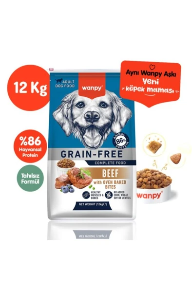 Wanpy Tahılsız Adult Sığır Etli Yetişkin Köpek Maması 12 Kg ürün görseli 1