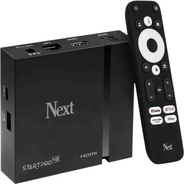 Next Start Pro 4K Lisanslı 2.nesil Android Tv Box 4K Ultra Hd Smart Tv Kutusu Netflix Youtube Lisanslı Medya Oynatıcı ürün görseli 1