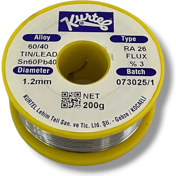 Kurtel 1,2mm Lehim Teli 200 Gram Yüksek Performanslı Elektronik Projeler İçin Güvenilir Çözüm ürün görseli 1