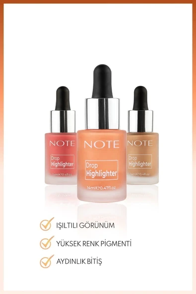 NOTE Drop Highlighter Işıltılı Likit Aydınlatıcı - 03 Candlelight - Resim 3