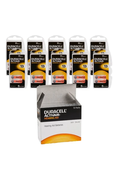 Duracell 13 Numara İşitme Cihazı Pili 10 X 6 Lı Paket 60 Adet Pil , Pr48 Kulaklık Pili ürün görseli 1