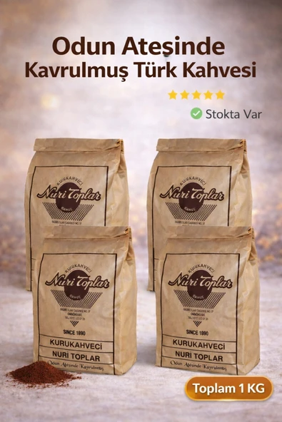 Nuri Toplar Kuru Kahveci Türk Kahvesi 250 Gr'lık 4 Paket (günlük Çekilmiş) ürün görseli 1