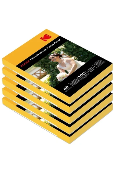 Kodak 10x15 5'li Parlak Fotoğraf Kağıdı 260gr- 500 adet ürün görseli 1