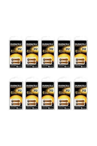 Duracell 312, PR41 Kulaklık İşitme Cihazı Pili 6'lı Paket (10 Paket) ürün görseli 1