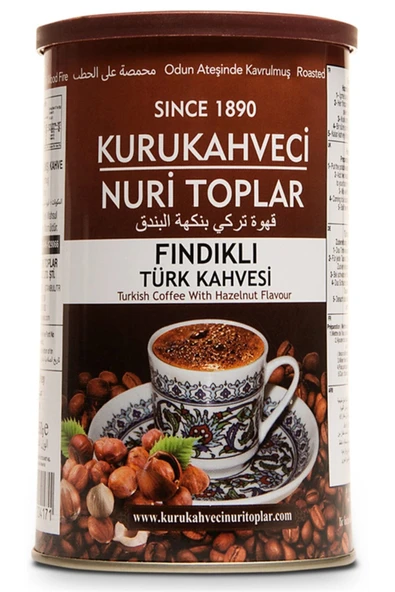 Nuri Toplar Türk Kahvesi Fındıklı 250 Gr Teneke Kutu ürün görseli 1