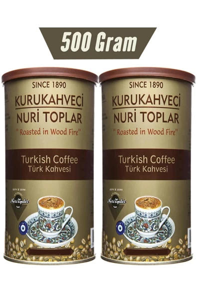 Nuri Toplar Yuvarlak Teneke Kutuda Türk Kahvesi 2x250 gr Kuru Kahve ürün görseli 1