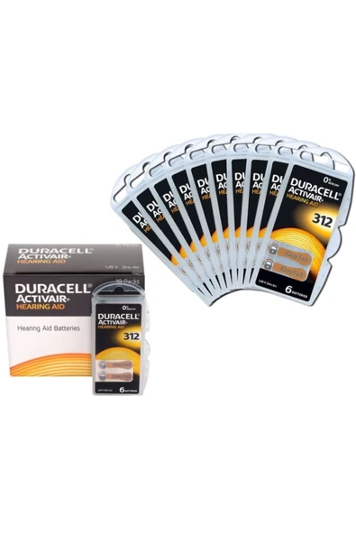 Duracell Activair 312 Numara Işitme Cihaz Pili 6x10 (60 Adet) ürün görseli 1