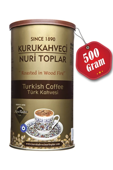 Nuri Toplar Yuvarlak Teneke Kutuda Türk Kahvesi 500 gr Kuru Kahve ürün görseli 1