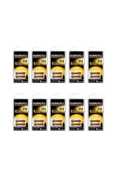 Duracell 312, Pr41 Kulaklık Işitme Cihazı Pili 6'lı Paket (10 Paket) Son Kulanım 2024.09 ürün görseli 1
