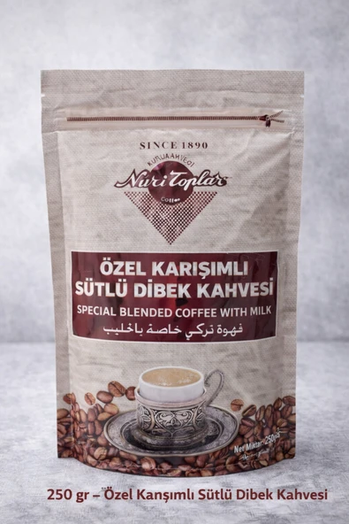 Nuri Toplar Özel Karışımlı Sütlü Dibek Kahvesi 250 Gr. ürün görseli 1