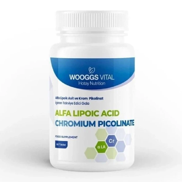Wooggs Vital Alfa Lipoic Asit ve Chromium Picolinate İteg 60 Tablet ürün görseli 1