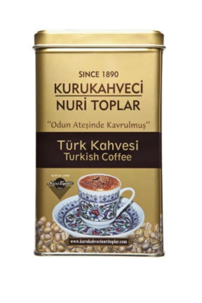 Nuri Toplar Türk Kahvesi 300gr. Teneke Kutu Odun Ateşinde Kavrulmuş (KURUKAHVECİNURİTOPLAR1890) ürün görseli 1