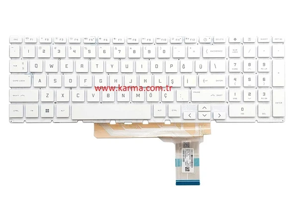 HP Victus Gaming 15-fa1006nt (7N9R4EA) Notebook Klavyesi, Beyaz TR - ışıklı ürün görseli 1
