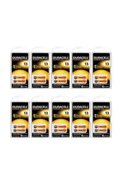 Duracell 13 Numara Kulaklık Pili 6Lı Paket (10 Paket) ürün görseli 1