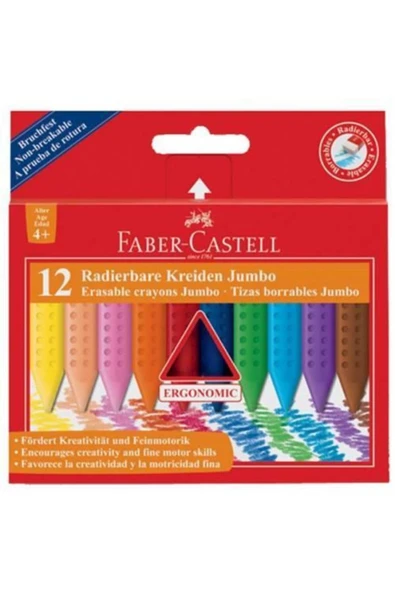 Faber-castell Mum Pastel Boya Wax Crayon Grip Jumbo 12 Li 12 25 40 ürün görseli 1
