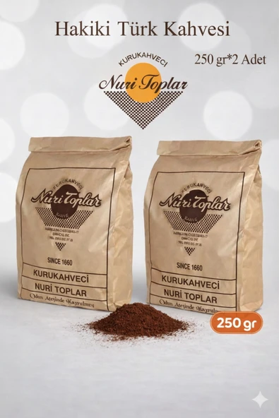 Nuri Toplar Türk Kahvesi Taze Günlük Çekim 2x250 Gram ürün görseli 1