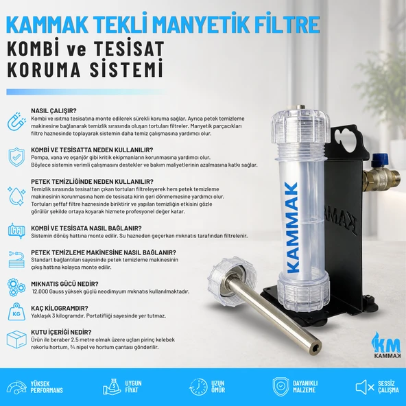 KAMMAK Tekli Manyetik Filtre ürün görseli 1