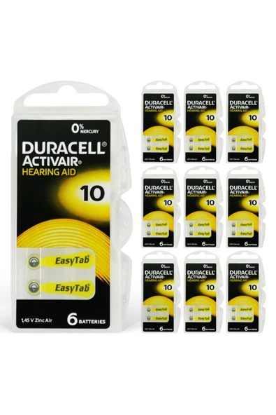 Duracell Activair 10 Numara Işitme Cihazı Pili 6x10 (60 Adet) ürün görseli 1